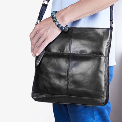 Small Soft Leather Crossbody for Men Messenger Bag Man Purse