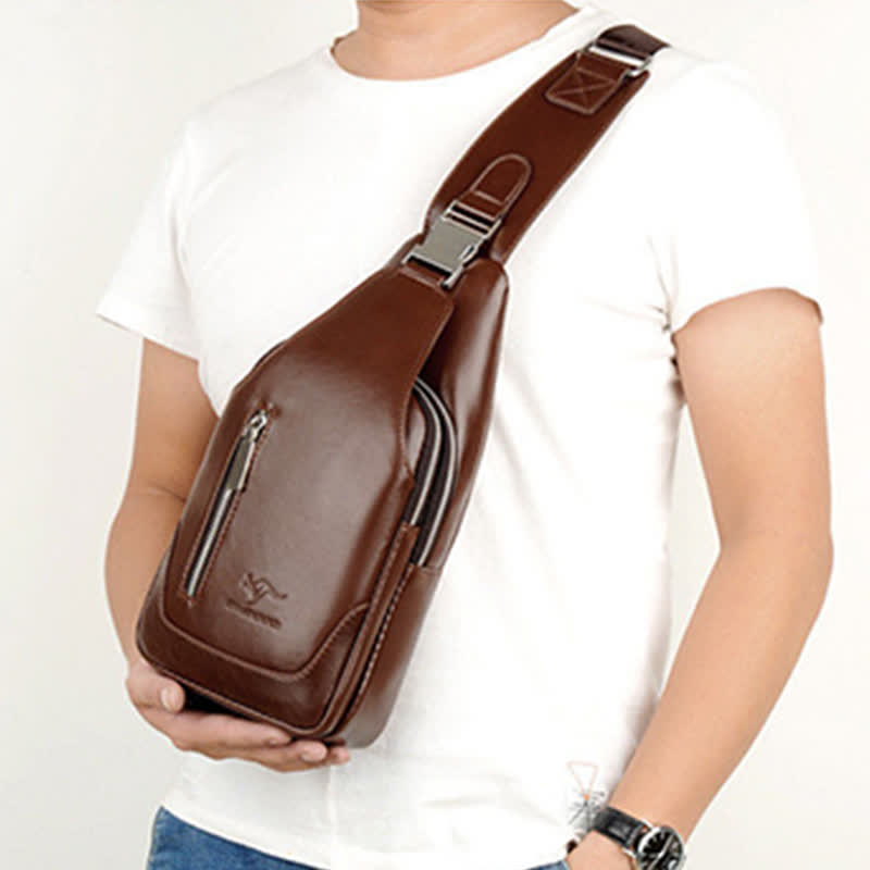 Limited Stock: Anti-theft Double Compartment PU Leather Sling Bag