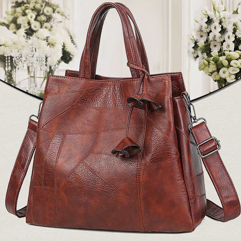 Retro Women Handbag Triple Compartment Shoulder Purse Satchel Crossbody Bag