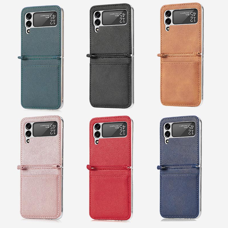 Samsung Galaxy Z Flip& Z Flip 5 6 Phone Case Leather Phone Bag with Card Holder