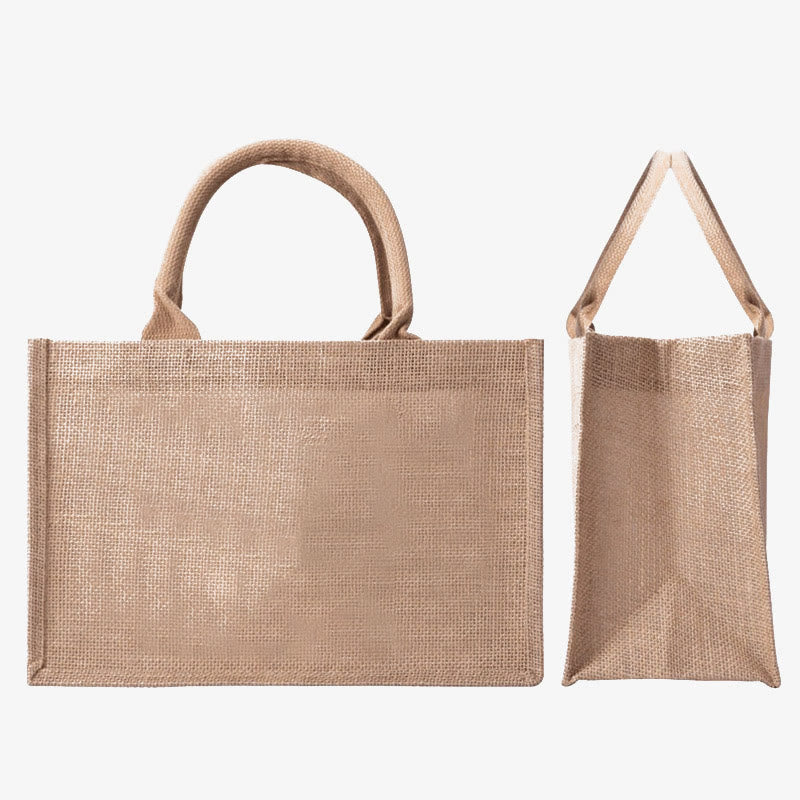 Burlap Bag Tote for Daughter-in-law Large Reusable Jutes Bags with Canvas Handles