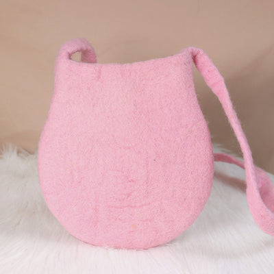 Handmade Bucket Bag For Women Wool Felt Crossbody Purse