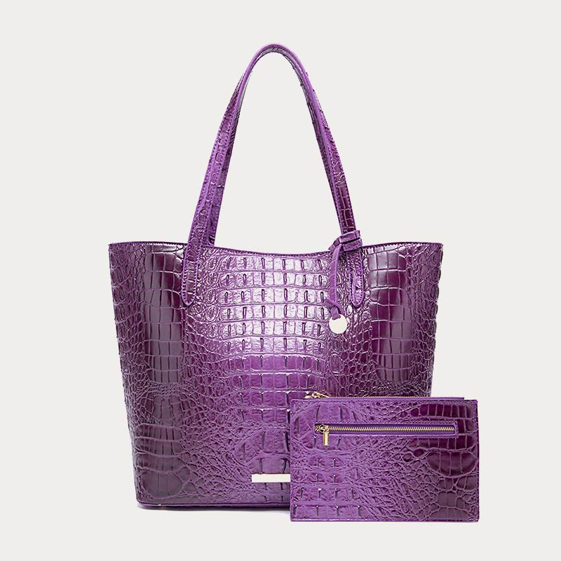 Tote For Women Daily Retro Crocodile Pattern Bag Set