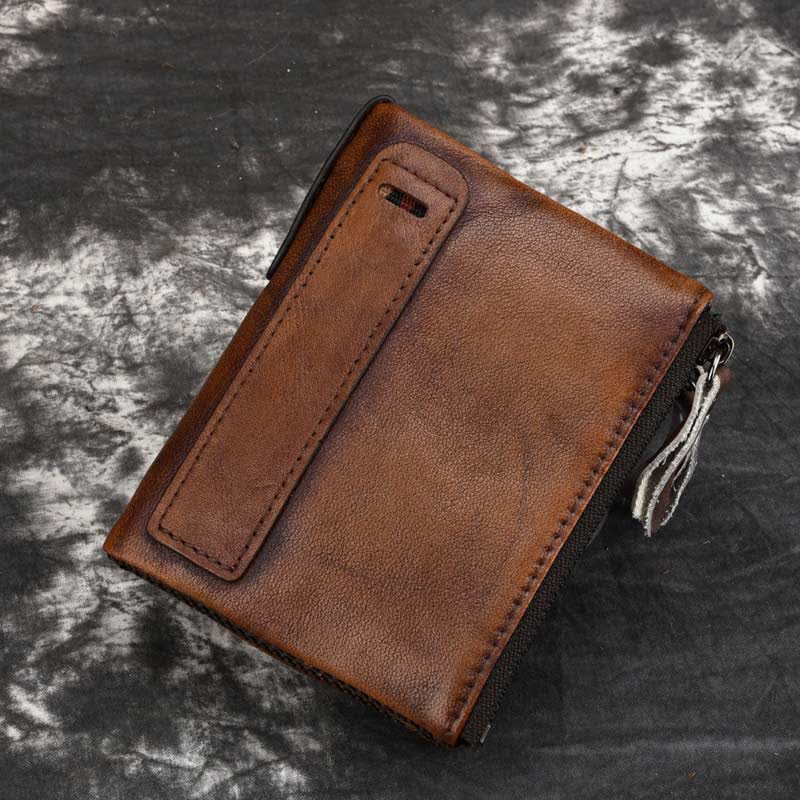 Bifold RFID Blocking Leather Wallet Short Front Pocket Wallet for Men