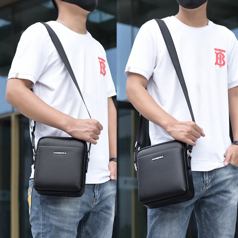 Simple Messenger Bag For Men Outdoor Durable Waterproof Leather Bag