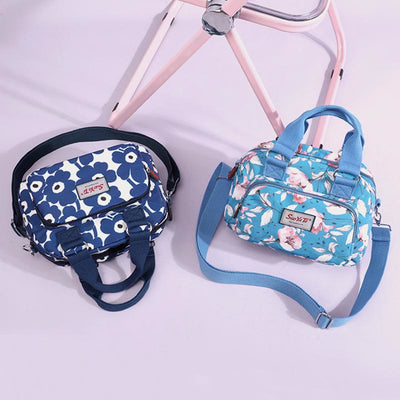 Nylon Crossbody Bag For Women Colorful Flower Printing Handbag