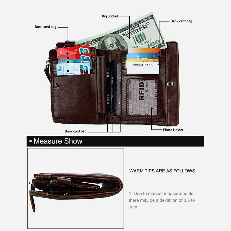 Wallet For Men RFID Multiple Slots Portable Daily Shopping Purse