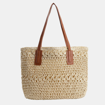 Lightweight Summer Beach Straw Woven Handbag Tote Sholder Bag