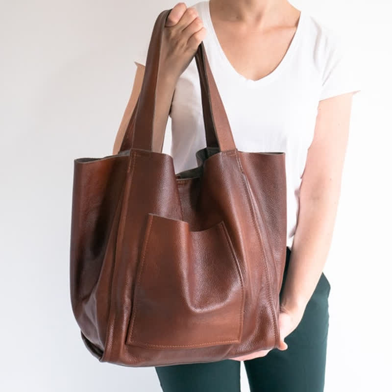 <Shipped within 24 hours> Leather Tote Shoulder Handbag Laptop Bag Fits 14" Laptop