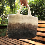 Natural Color Matching Handbag For Women Wool Felt Tote