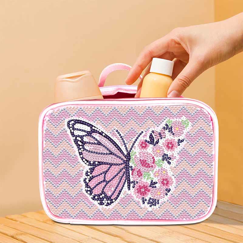 DIY Diamond Cosmetic Bag Handmade Pink Makeup Bag Purses