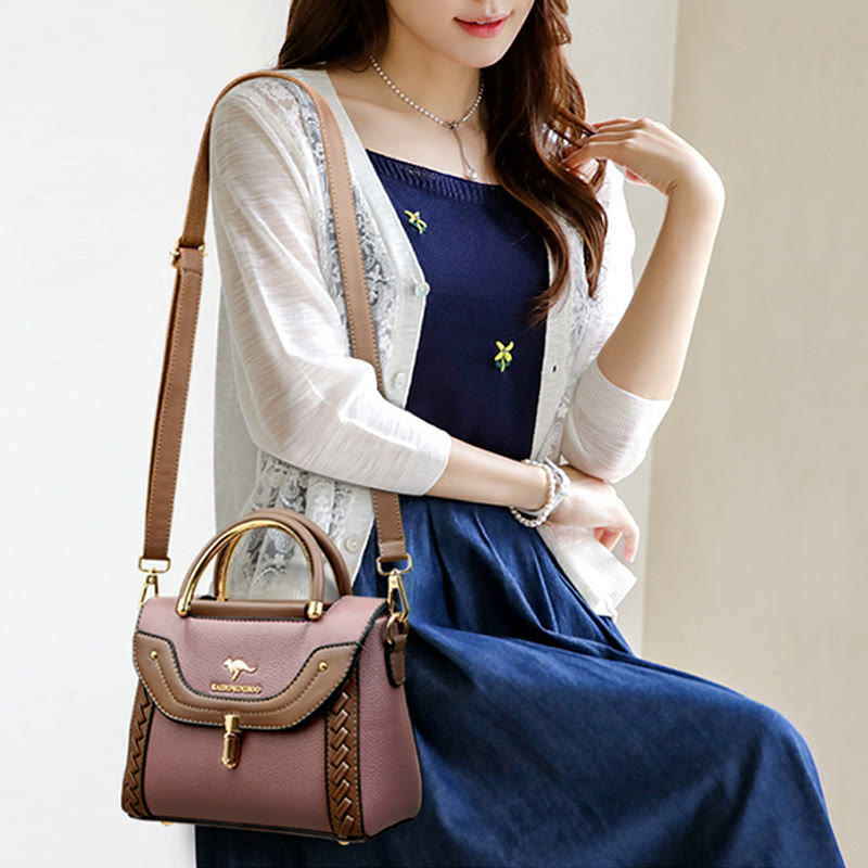 <Shipped within 24 hours> Women Buckle Leather Square Crossbody Bag