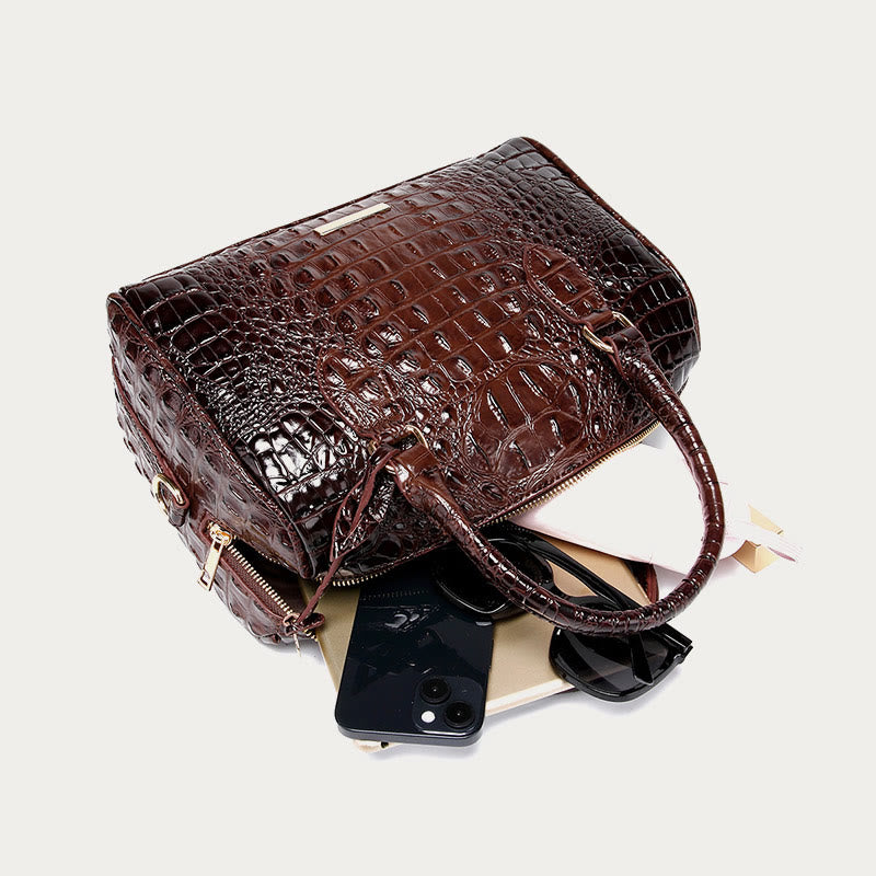 Tote For Women Travel Elegant Crocodile Pattern Crossbody Bag