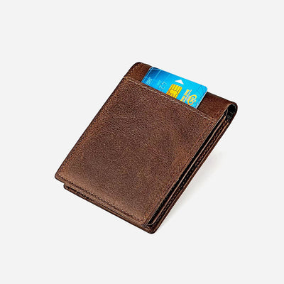 Genuine Leather Airtag Wallet Multiple Slots RFID Blocking Card Holder Purse