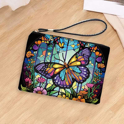 Diamond Coin Purse Zip Wallet DIY Butterfly Diamond Wristlet Bag