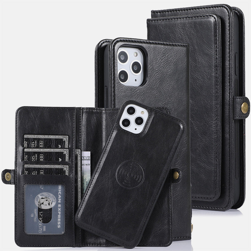 Multifunctional Leather Detachable Wallet Magnetic Phone Case for iPhone16/15/14/13