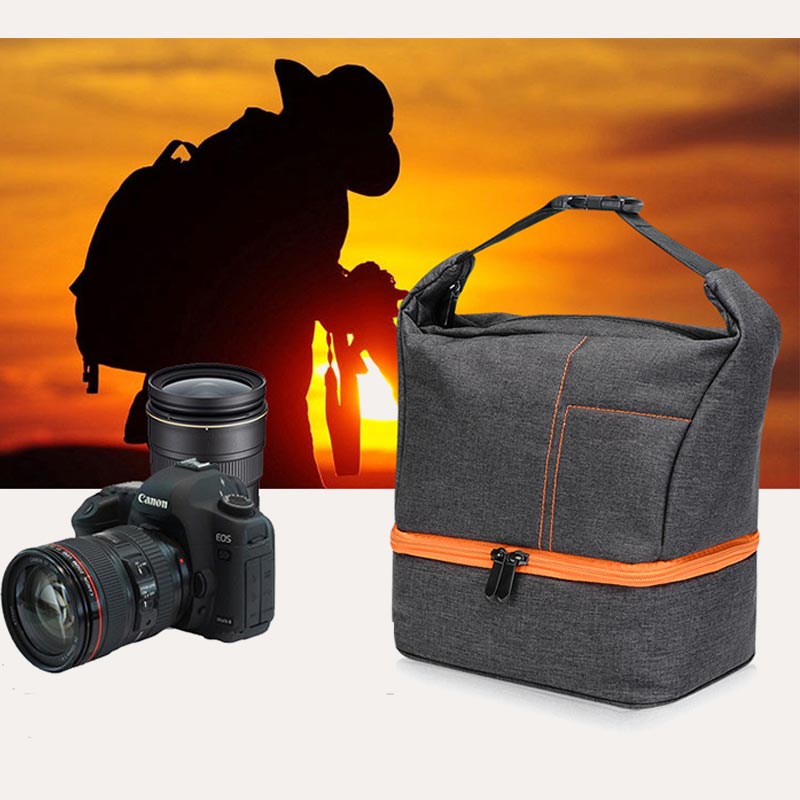 Camera Case Handbag with Crossbody Strap for SLR DSLR Lenses Cables Accessories