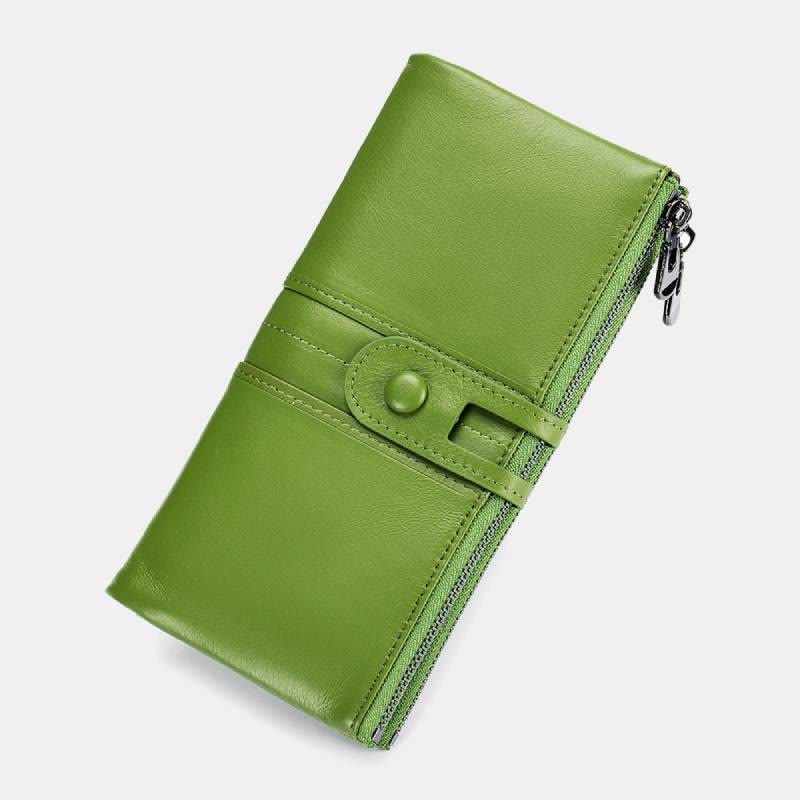 Genuine Leather RFID Long Wallet for Women