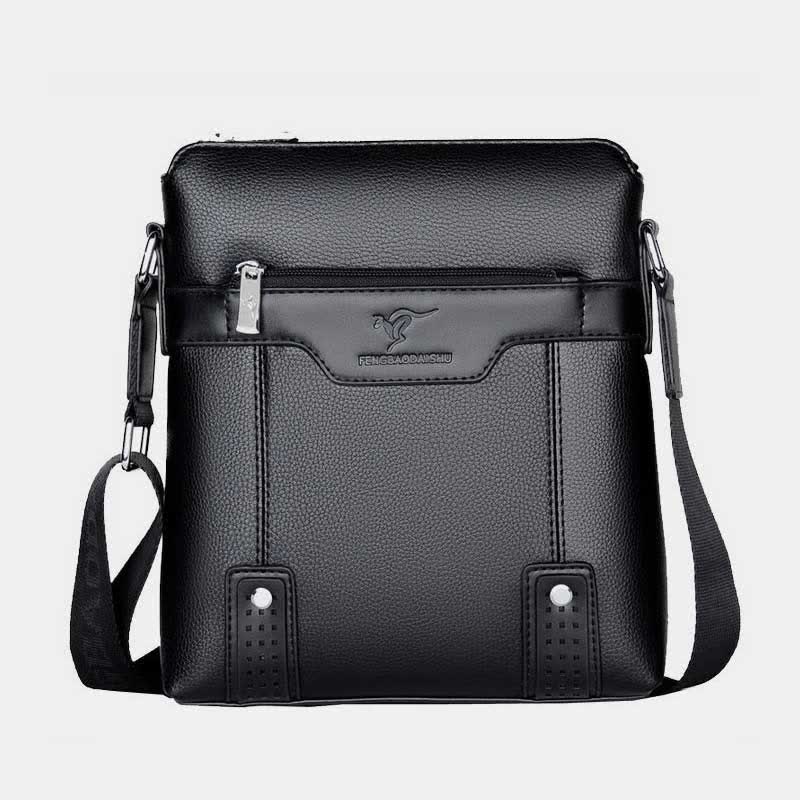 Small Leather Messenger Bag for Men Casual Business Handbag Crossbody Purse