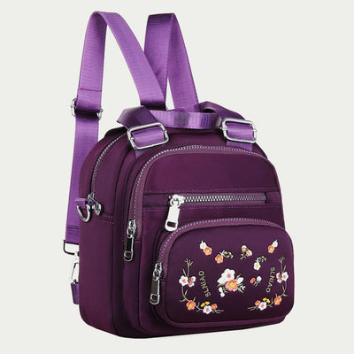 <Shipped within 24 hours> Embroidery Floral Backpack Daypack Crossbody Bag