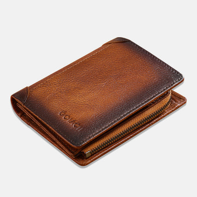 RFID Anti-Theft Leather Retro Wallet