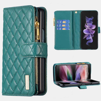 Unisex Luxury Leather Wallet Case Fits for Samsung Galaxy Z Fold 3 4 5 6