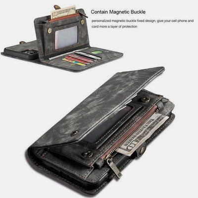 2 in 1Magnetic Wallet Detachable Case for iPhone 14/15/16, Samsung S22/S23