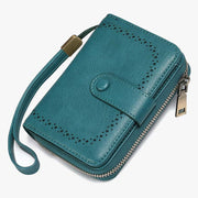 Large Capacity Card Holder Solid Color Vegan Leather Wallet