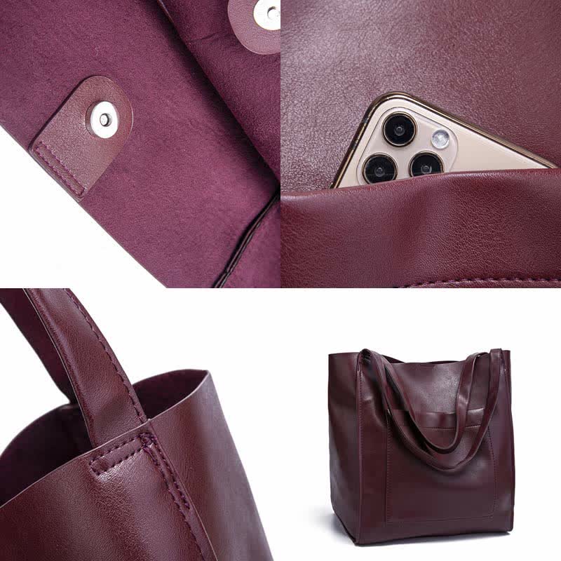 <Shipped within 24 hours> Leather Tote Shoulder Handbag Laptop Bag Fits 14" Laptop