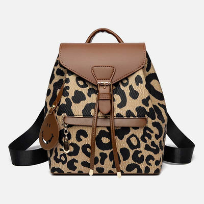 Travel Daypack For Women Soft Printed Leather Student Backpack