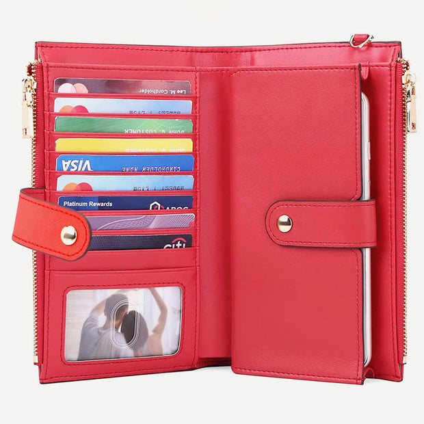 Wallet for Women RFID Multiple Slot Large Capacity Leather Card Purse