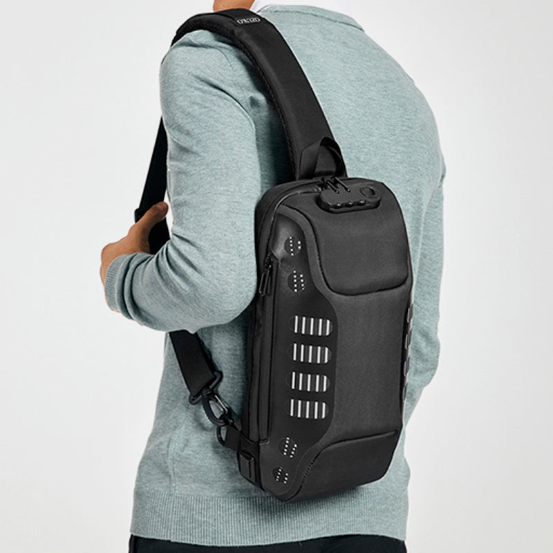 Multifunction Waterproof Anti-theft Casual Sling Bag With USB Charging Port