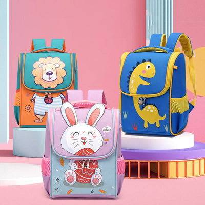 Cartoon Backpack For Kids Animal Printing Spine Protect Schoolbag