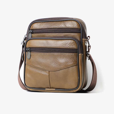 Retro Small Messenger Bag for Men Genuine Leather Shoulder Bag Purses