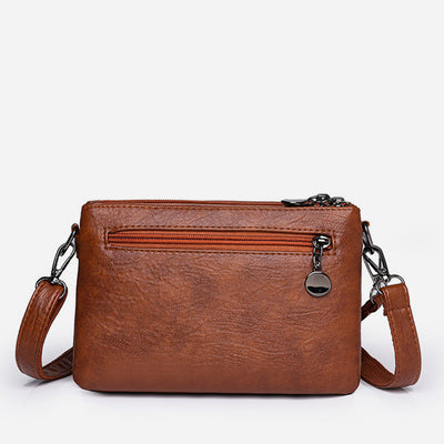 Plain Color Crossbody Bag For Women Vegan Leather Office Purse