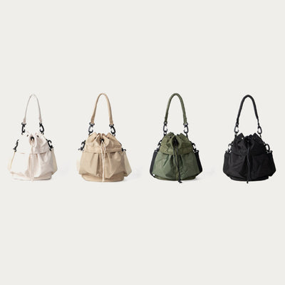 Lightweight Bucket Bag Top Handle Satchel with Crossbody Strap