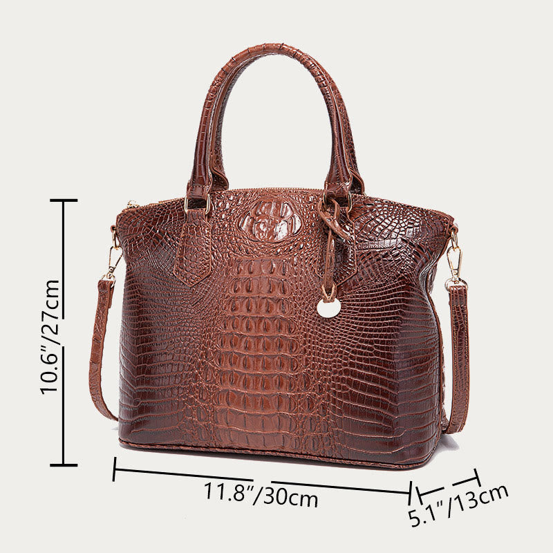 Tote For Women Daily Use Retro Crocodile Crossbody Bag