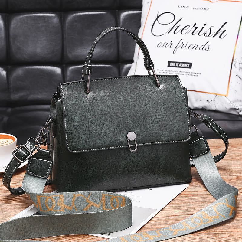 Double Strap Handbag Retro Minimalist Cross Body Bag For Women