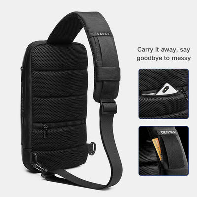 Multifunction Waterproof Anti-theft Casual Sling Bag With USB Charging Port