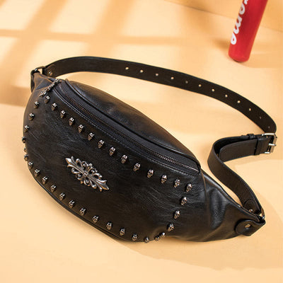 Waist Bag For Women Men Skull Decor Large Waist Bag