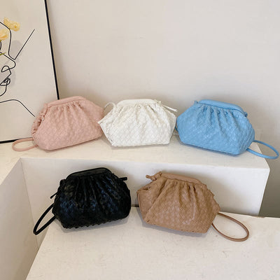 Crossbody Bag For Women Soft Knitted Buckle Design Daily Purse