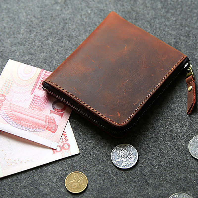 Genuine Leather Coin Purse Mini Pouch Change Wallet for Men Women