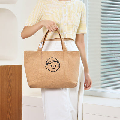 Floral Tote For Women Commuter Eco-Friendly Cork Shoulder Bag