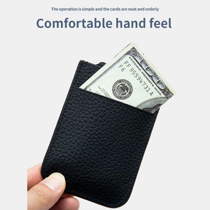 Pull-Out Card Hodler RFID Blocking Genuine Leather Short Purse Wallet