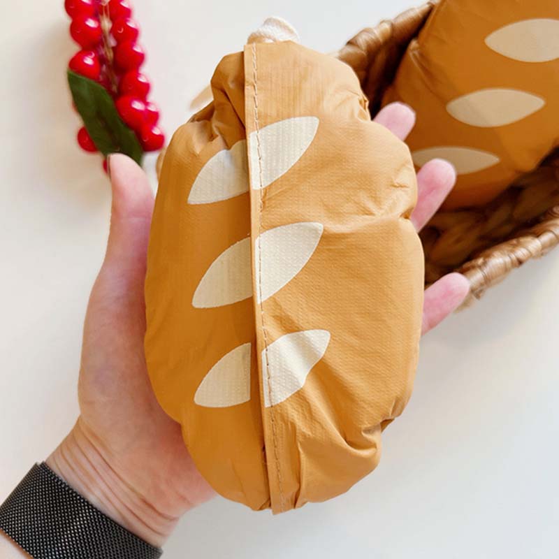 Foldable Shopping Paper Bag Cute Bread Pendant Storage Purse