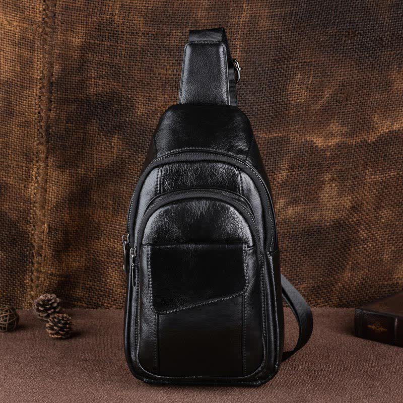 <Shipped within 24 hours> Genuine Leather Sling Backpack Shoulder Bag