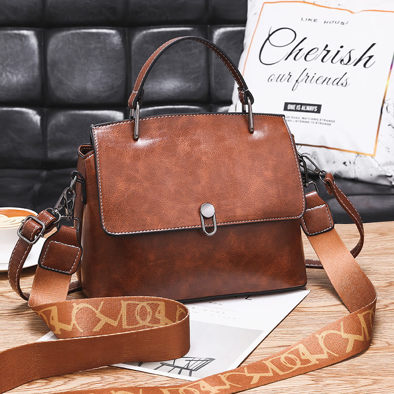 Double Strap Handbag Retro Minimalist Cross Body Bag For Women