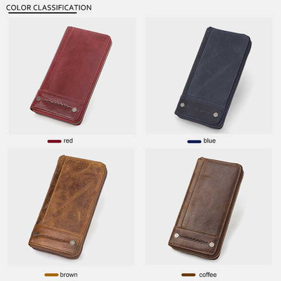 Retro Multifunctional Genuine Leather RFID Wallet