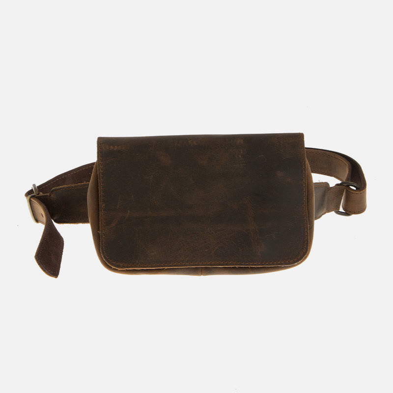 Leather Waist Bag For Women Minimalist Punk Belt Hip Pack