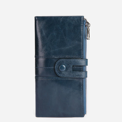 Genuine Leather RFID Long Wallet for Women